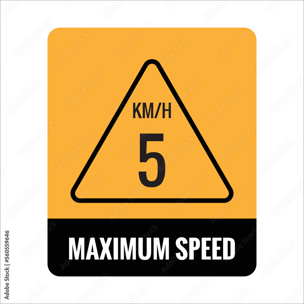 5 kmh Isolated Road Maximum Speed limit sign icon on white background vector illustration. 5 kmh Isolated Road Maximum Speed limit sign icon on white background vector illustration.