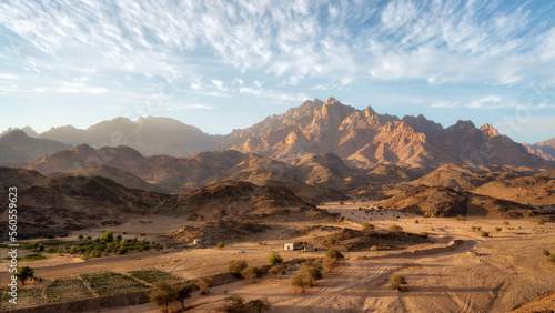 Slika na platnu Mountains in the desert in Saudi Arabia taken in January 2022