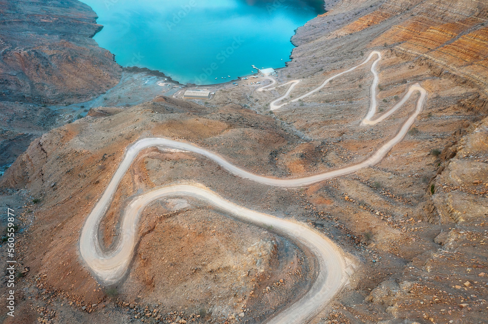 Winding mountain road in Musandam Oman taken in May 2022