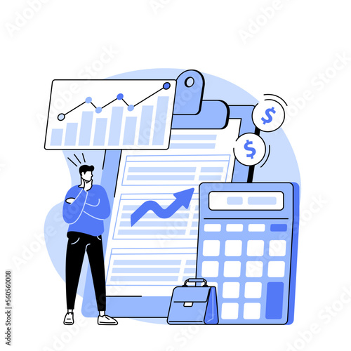 Calculate expenses isolated cartoon vector illustrations.