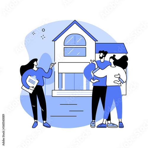 Open house isolated cartoon vector illustrations.