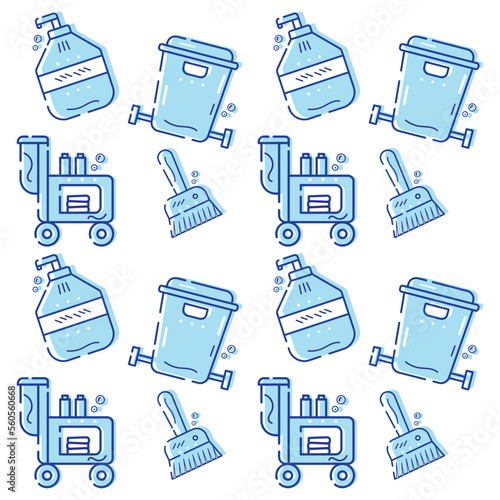 Colored blue cleanliness seamless pattern background Vector
