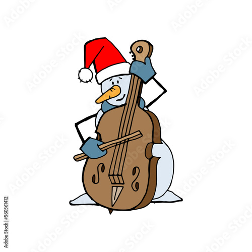 The snowman is a musician