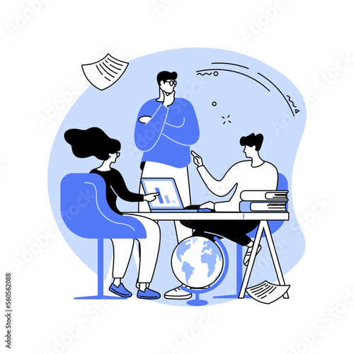 Student teamwork isolated cartoon vector illustrations.