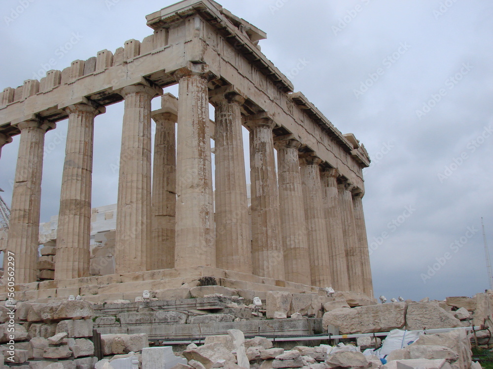 Parthenon.Monument in Athens. Restoration of the Acropolis in Athens. A monument of ancient architecture, an ancient Greek temple located