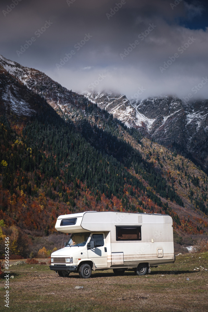 camper in the mountains
