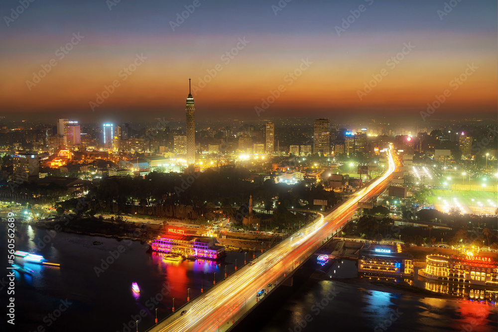 Cairo, Egypt at night taken in January 2022