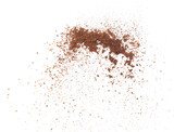Red Hot Chilli flying explosion, red grain chilli explode abstract cloud fly. Beautiful complete seed chilly splash in air, food object design. Selective focus freeze shot white background isolated