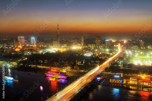 Cairo  Egypt at night taken in January 2022