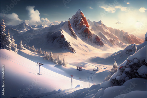 Beautiful winter landscape,...