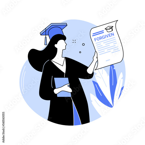 Loan forgiveness isolated cartoon vector illustrations.