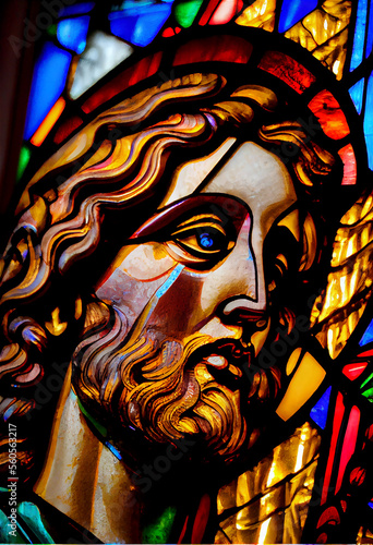 stained glass window in a c...