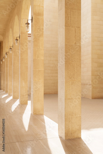 Pillars in a building in Manama Bahrain, taken in May 2022 photo
