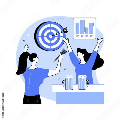 Playing darts isolated cartoon vector illustrations.