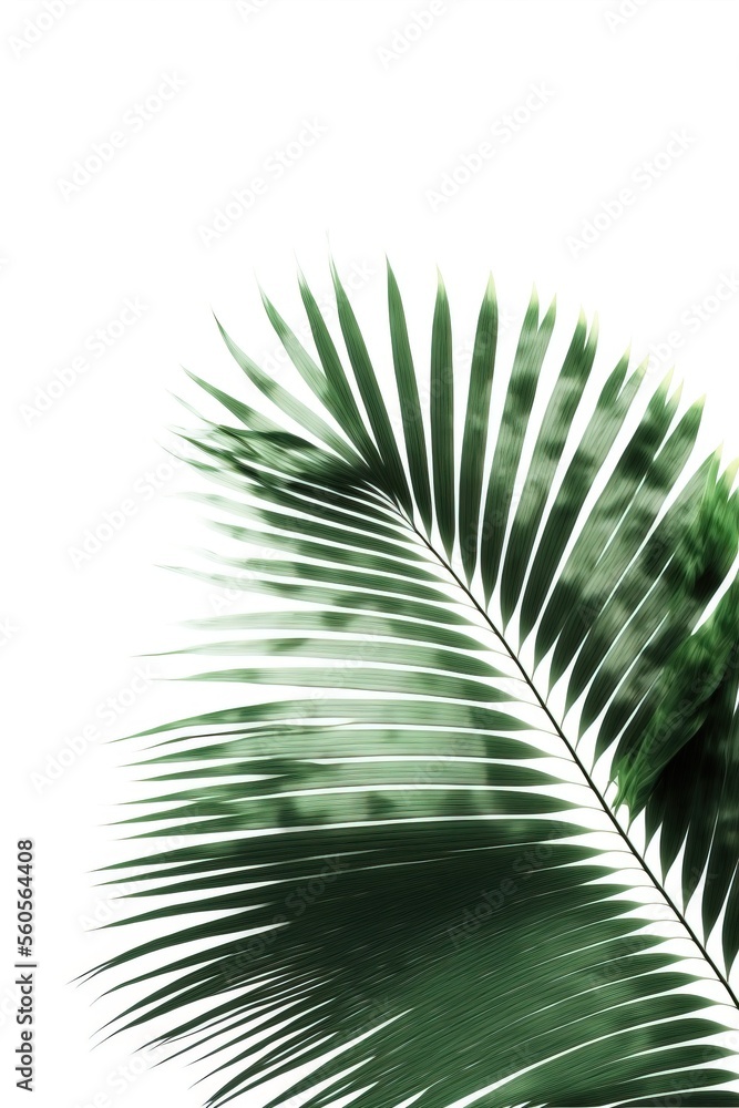 Fototapeta premium Palm fronds on a white background illustration made with Generative AI