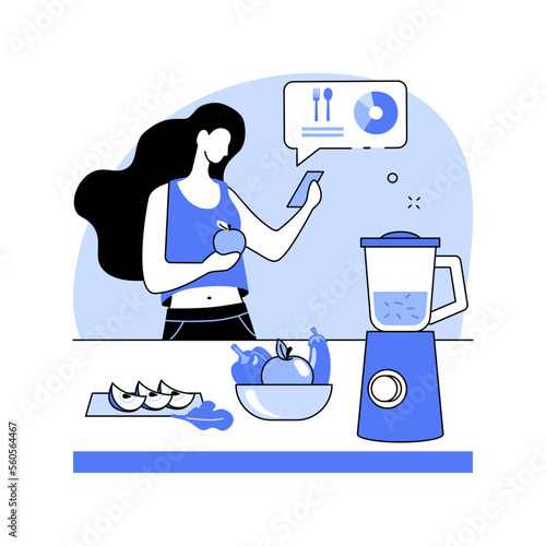 Counting calories isolated cartoon vector illustrations.