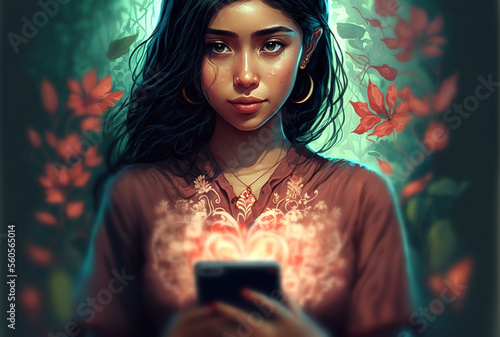 A mobile phone held by an I...