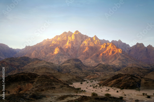 Mountains in the desert in Saudi Arabia taken in January 2022 photo