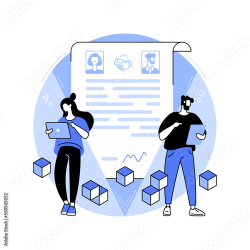 Smart contract isolated cartoon vector illustrations.