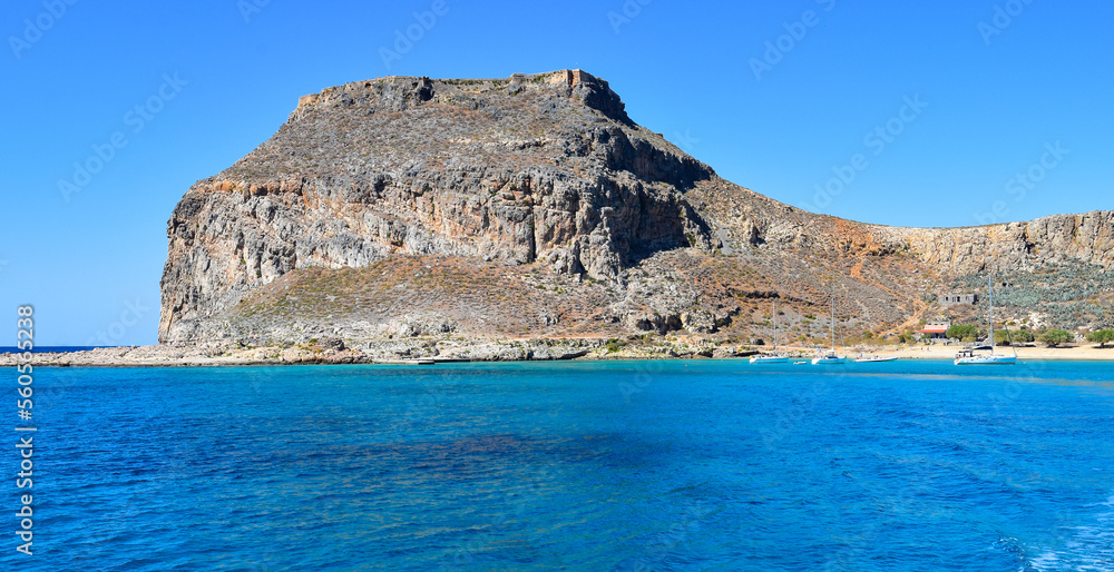 Fototapeta premium Festungsruine auf der Imeri Gramvousa, Kreta (Griechenland)