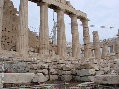 Parthenon.Monument in Athens. Restoration of the Acropolis in Athens.
