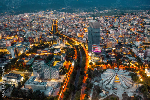 Tirana, Albania aerial, taken in June Summer 2022