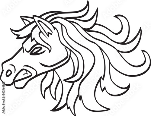angry horse head mascot, vector illustration