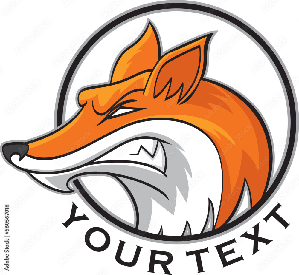 Obraz premium fox head mascot, vector illustration