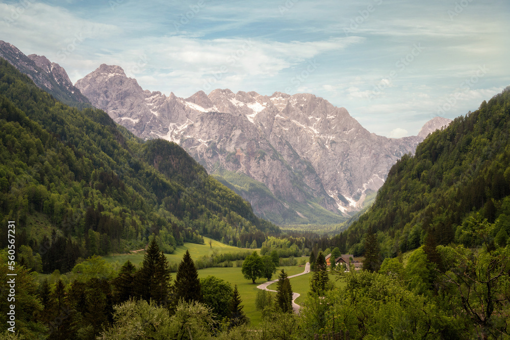 Logar Valley in Julian Alps, Slovenia take in June 2022