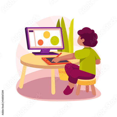 Graphic design online class isolated cartoon vector illustration.