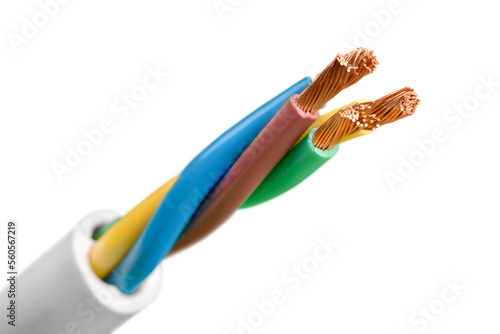 Colorful power copper electrical wire photo