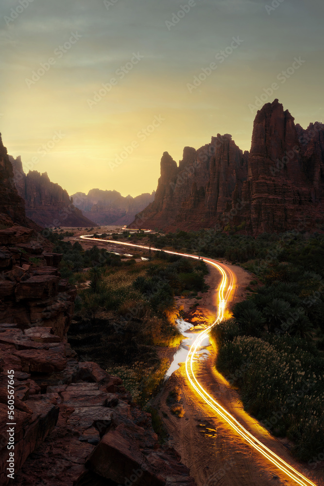 Wadi al Disah Canyon in Saudi Arabia taken in January 2022