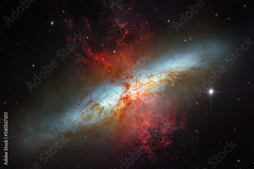 Cosmos, Universe, Magnificent starburst galaxy Messier 82 © FotoDruk.pl