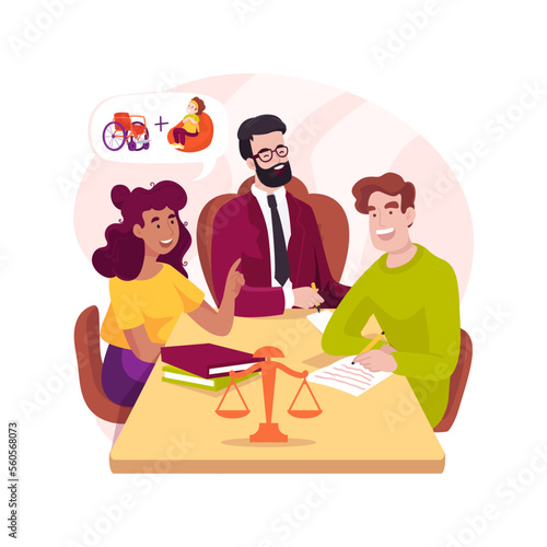 Legal assistance isolated cartoon vector illustration.