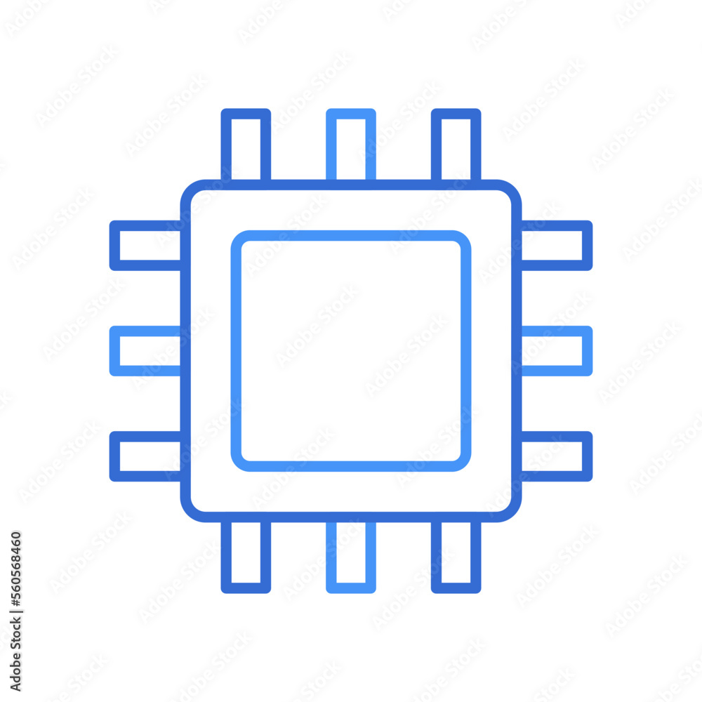Processor technology icon with blue duotone style. Computing, diagram, download, file, folder, graph, laptop . Vector illustration Processor technology icon with blue duotone style. Computing, diagram, download, file, folder, graph, laptop . Vector illustration