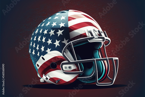 american football helmet with american flag