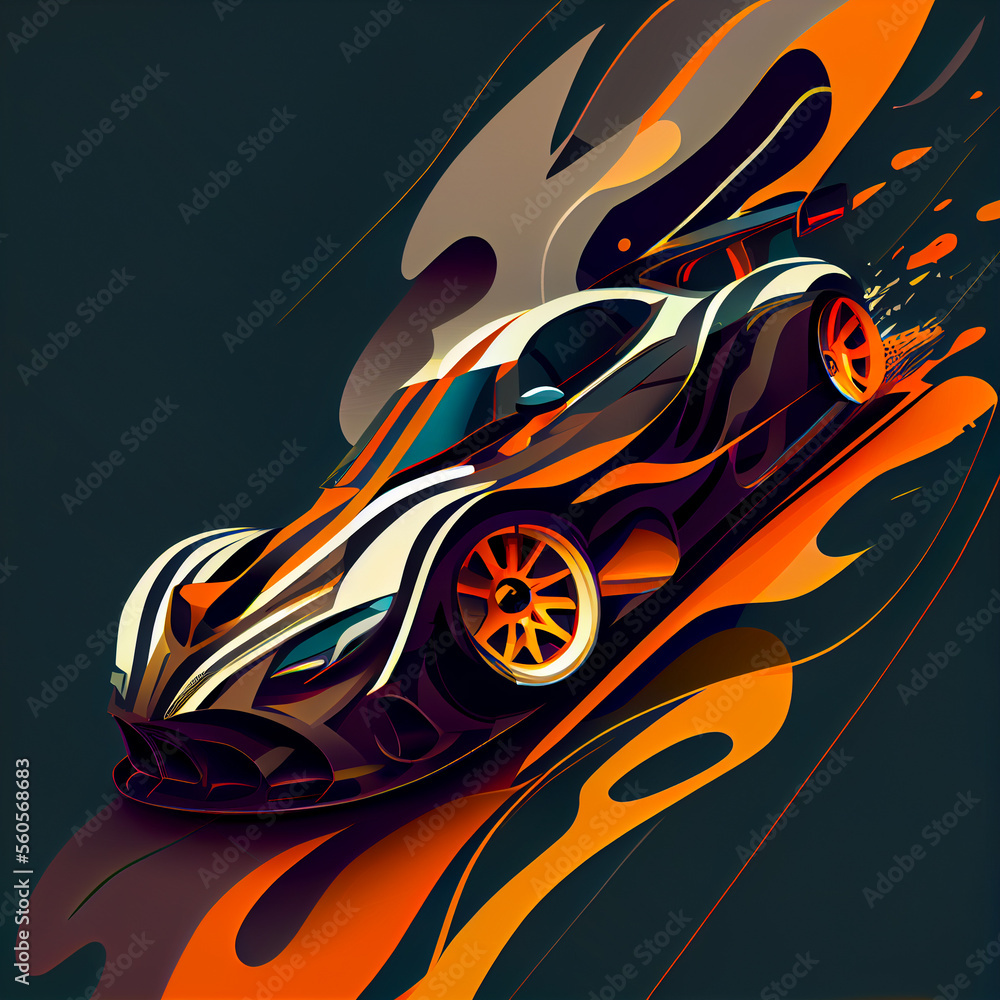 Sport car, F1, race, motor, sports, illustration, cartoon, speed	