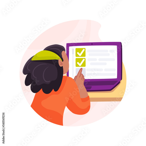 Filling admission form isolated cartoon vector illustration.