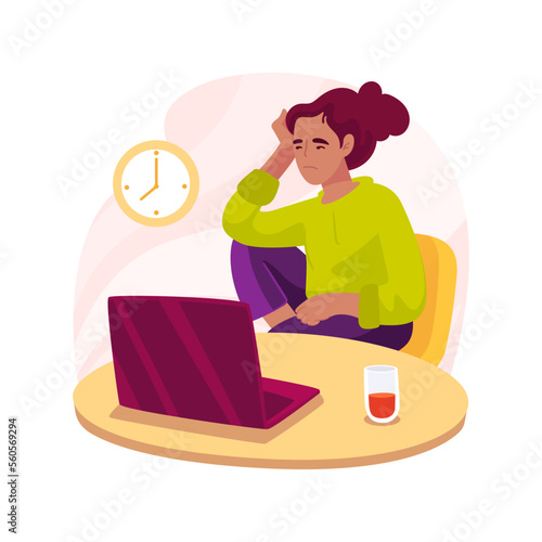 Lack of socialization isolated cartoon vector illustration.