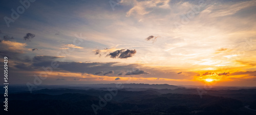 Sunset over the Appalachia mountains.