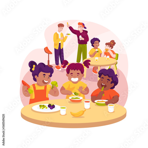 Dining hall isolated cartoon vector illustration.