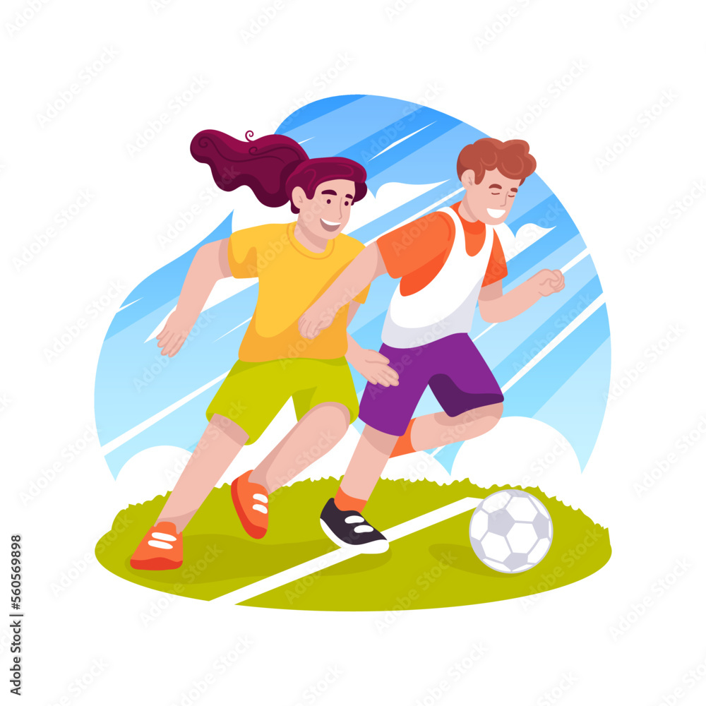 Soccer isolated cartoon vector illustration. Soccer isolated cartoon vector illustration.