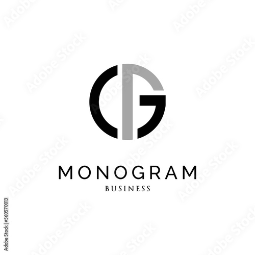 Initial Letter GP Monogram Icon Logo Design Template