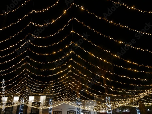 Lichterketten vor Nachthimmel auf La Palma photo