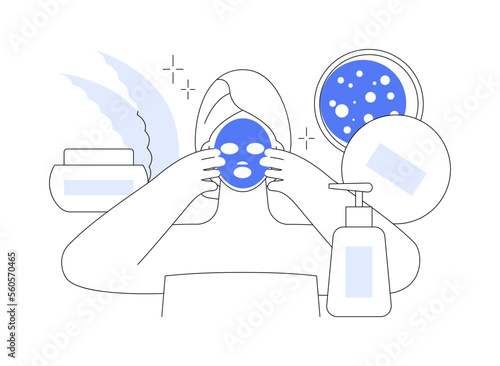 Facial mask abstract concept vector illustration.