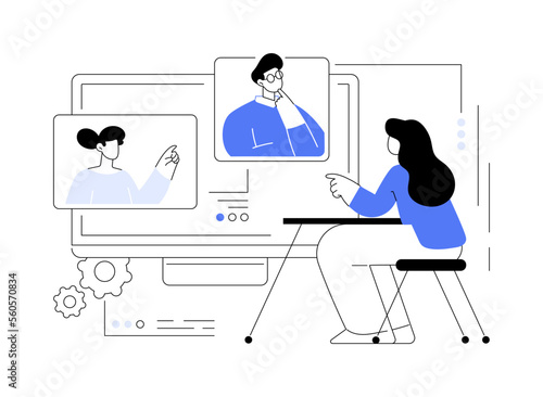 Online conference abstract concept vector illustration.