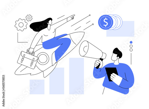 Business coaching abstract concept vector illustration.