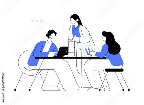 Coworking abstract concept vector illustration.