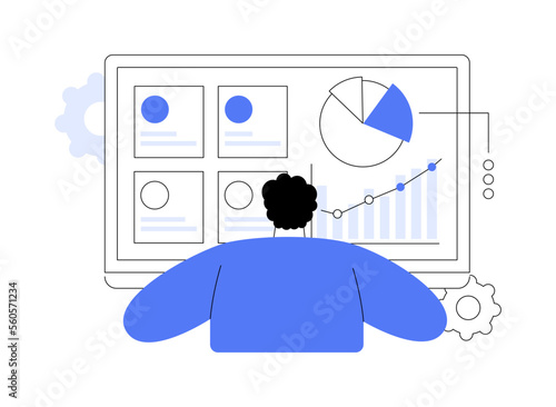 Social media dashboard abstract concept vector illustration.