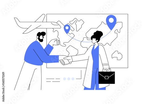 Expat work abstract concept vector illustration.
